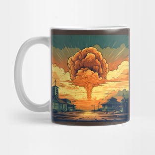 Illustration of apocalyptic scene. Nuclear explosion Mug